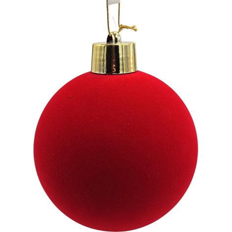 Palla floccata rossa diametro 20 cm Peraga Christmas