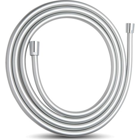 Brauseschlauch 3m, Universal Duschrohr Hochdruck-Wasserscnlauch für Badarmaturen, flexible Ersatzleitung, Silber