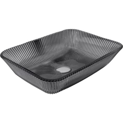 Vasque à poser en verre Mexen Tiva 46 x 33 cm, noire - 24184670 (1/2)
