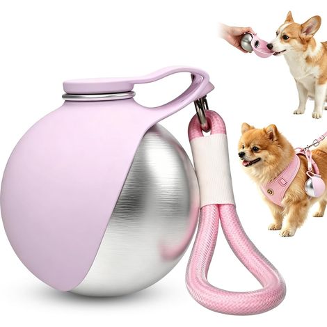 Trinkflasche Hunde für Unterwegs, Hundetrinkflasche für Unterwegs mit Silikonnapf, Edelstahl Hunde Trinkflasche to Go 285 ml, Auslaufsichere Wasserflasche für Hunde Katzen Wandern Und Campen (1/5)