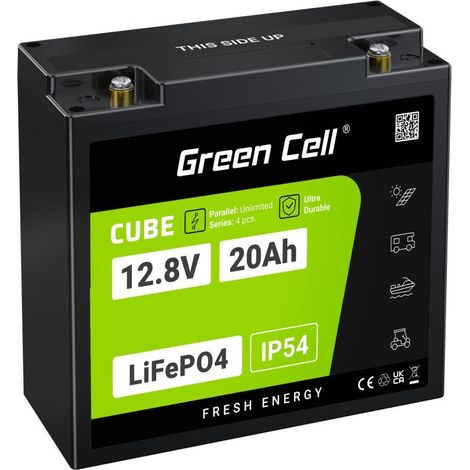 GREEN CELL LIFEPO4 CUBE-AKKU 20AH 12V/12,8V