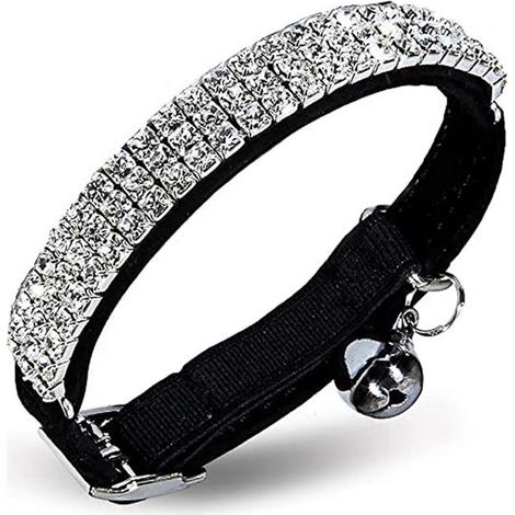 Verstellbares, weiches Halsband für Katzen und kleine Hunde mit Glöckchen und Glitzer (1/5)