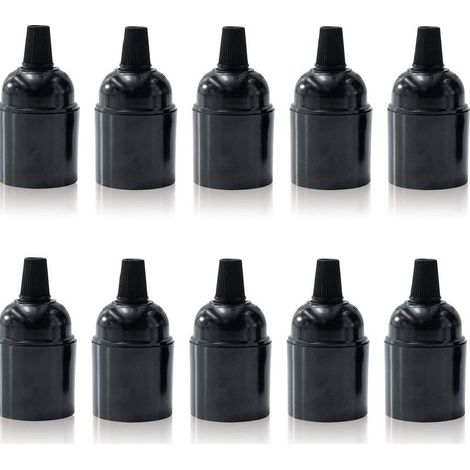 Douille E27 en bakélite. Convient pour 6 ampoules E27 par paquet. Idéale pour l'éclairage et la décoration, notamment dans les cafés, restaurants et cuisines (1/5)