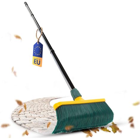 Balai à griffes Novaliv avec manche 30 cm, balai spécial à poils courbés et tête en plastique - idéal comme balai de jardin, balai grattoir, balai