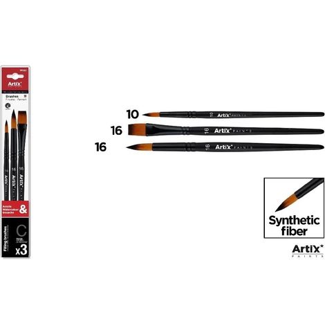 Set di pennelli sintetici C, 3 pezzi