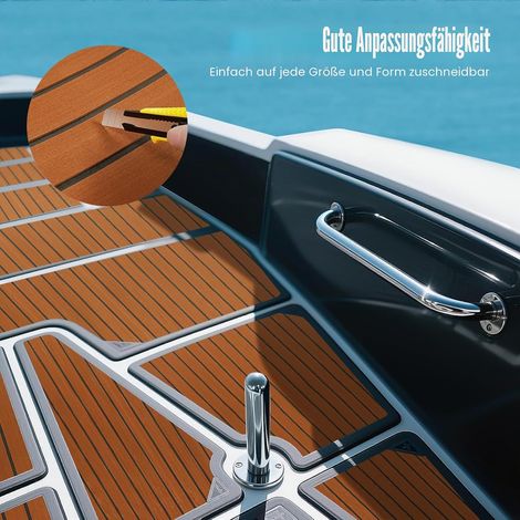 Boot/Yacht Eva Schaum Selbstklebend Bodenbelag Matte Deck Teppich, 240x90cm Bootsbelag-Matte für Bootsbelag-Bretter Motorhome Floor rutschfeste (1/5)
