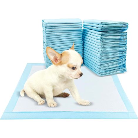 Lot de 50 tapis jetables pour chiots, 45 × 60 cm, tapis d'apprentissage de la propreté pour chiens, absorbants, imperméables et anti-fuites. (1/5)