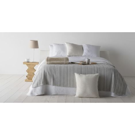 Foulard Toscane 5 Canapé Plaid Couette Multi-usages Taille 130x170cm Couette Grise (1/5)