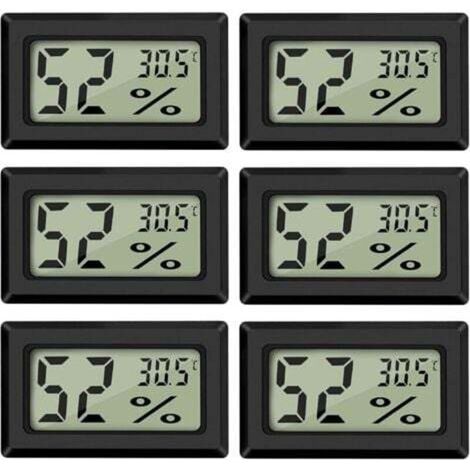 (6PCS) Mini Digital LCD Thermometer Hygrometer Temperature Humidity -50-70℃ 10%-99% RH Portable Thermometer Thermo Hygrometer Indicator