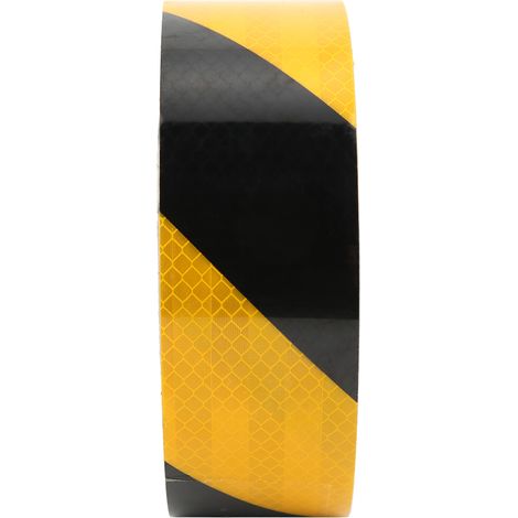 Ruban adhésif réfléchissant de sécurité 50mm x 25m, jaune et noir haute visibilité (1/5)