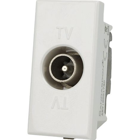 Presa TV Passante Maschio Bianco Compatibile Axolute (1/3)