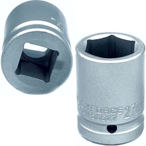 Douille 3/4" 27 mm 6 pans Acier Chrome-Vanadium - Pour Clé à Chocs et Clé Dynamométrique - Usage Atelier et Bricolage - 1 Pièce