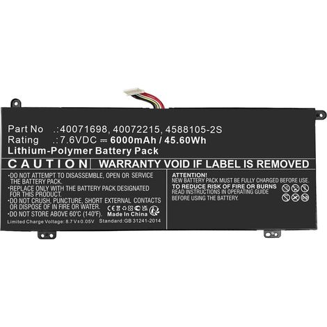 Batería para portátil Toshiba CoreParts, de iones de litio, 46 Wh, 7,6 V, 6000 mAh, negra, mbxto-BA0066