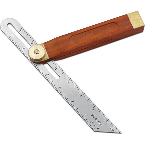 Règles d'angle jauges Tri carré Coulissant t-biseau avec Manche en Bois Outil de Mesure de Niveau jauge de marquage en Bois rapporteur Accessoires pour scie à Table (1/5)
