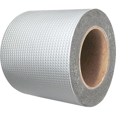 Ruban Butyle en Aluminium,Ruban Étanche,Caoutchouc Butyle,Ruban Adhesif Resistant a l Eau,Bande Etancheite Autocollante,Bande Etancheite Toiture,Ruban de Reparation Etanche (15cmx5m) (1/5)