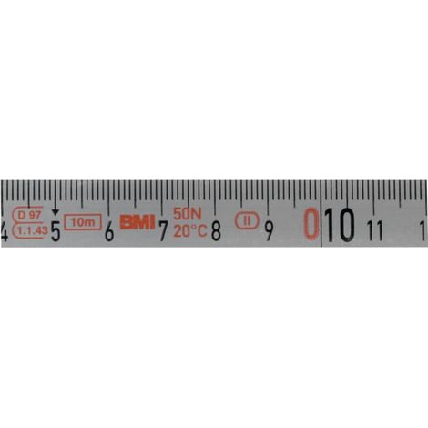 Bmi Mesure à ruban d’acier inoxydable en boîtier, Longueur ruban: 20 m
