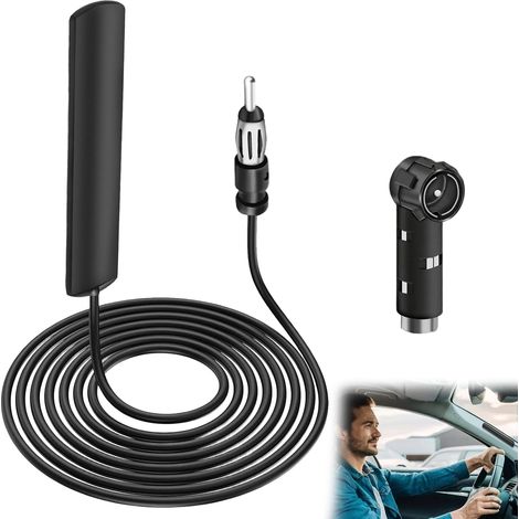Antenne Autoradio Voiture de Pare-Brise Collante Adaptateur Fiche DIN (1/5)