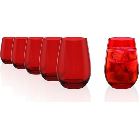 Verres colorés 400 ml Lot de 6 Passe au lave-vaisselle (1/5)