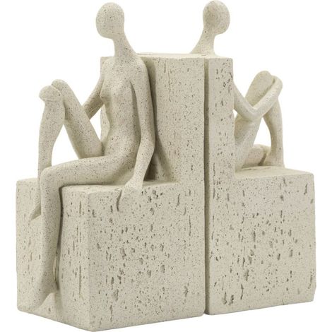 Lot de 2 Serre-Livres Silhouettes "Angela" 24cm Crème (1/5)