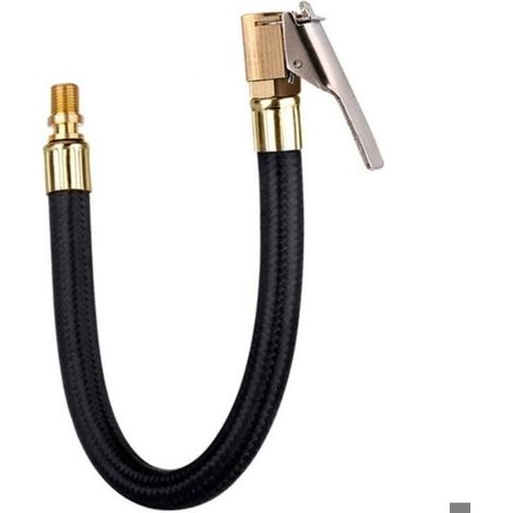 Tuyau de gonflage pneu voiture/moto avec clip et valve universelle (1/4)