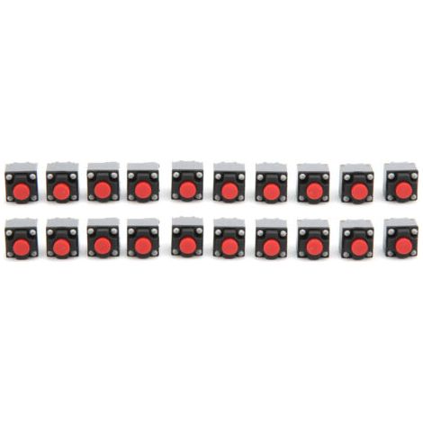 20 interruptores pulsadores táctiles impermeables de 6 x 6 x 7,3 mm (1/5)