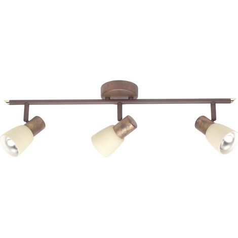 BRILLIANT lampe Luca spot tube 3 flg vieux cuivre / champagne 3x R50, E14, 40W, adapté aux lampes à réflecteur (non incluses) Échelle A ++ à E Têtes pivotantes (1/3)