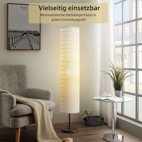 Lampadaire, Lampadaire sur Pied Salon Moderne Papier, Gradable à 3 Niveaux de Luminosité Lampadaire Led Lampe de 45,27 Pouces, Lampadaire Salon Chambre (Blanc) (1/5)