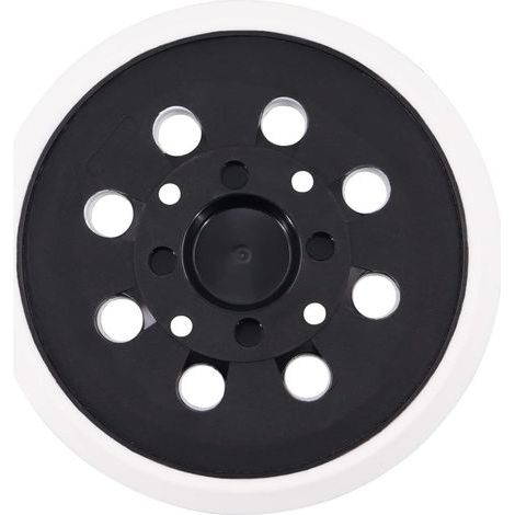 x Platorello abrasivo da 125 mm con 8 fori e sistema di fissaggio in velcro, compatibile con accessori per levigatrice orbitale Bosch, colore bianco (1/5)