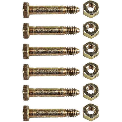 Boulons et écrous de cisaillement 53200500-2 1/4 pouce, compatibles Ariens, paquet de 6 (1/5)