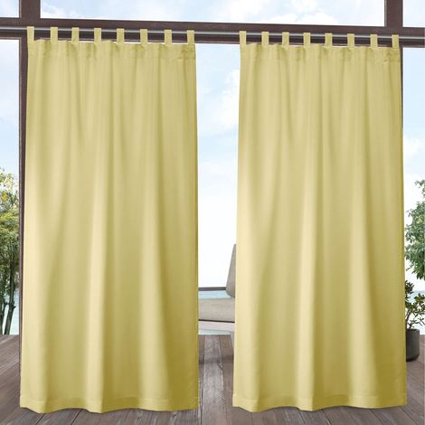 Paire de Rideaux Unis pour intérieur/extérieur filtrant la lumière avec languettes Auto-agrippantes, 137,2 x 243,8 cm, Robe d'été (1/5)