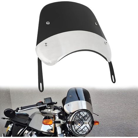pare Brise Universel Pour Moto, Pare-brise De Moto Bobber Cafe Racer Chopper Cruiser, Dflecteur De Vent Pour De Les Phares Ronds De 5" 7" (1/5)