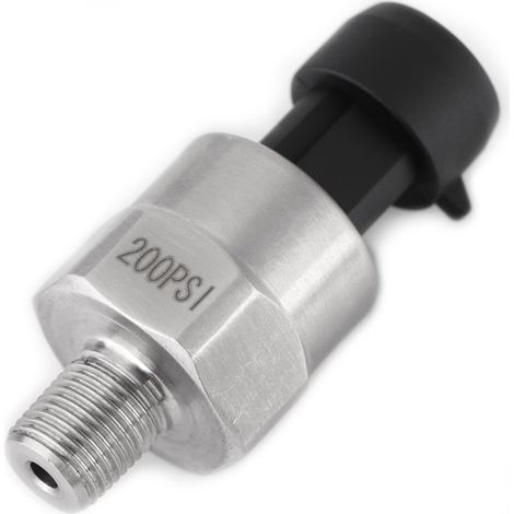 Capteur de Pression pour Eau Air, Transducteur de Pression en Acier Inoxydable, avec Câble 1/8" NPT (200PSI) (1/2)