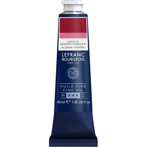 Peinture à l'huile - Fine - Laque de garance cramoisie - 345 - Lefranc Bourgeois - 40ml (1/2)