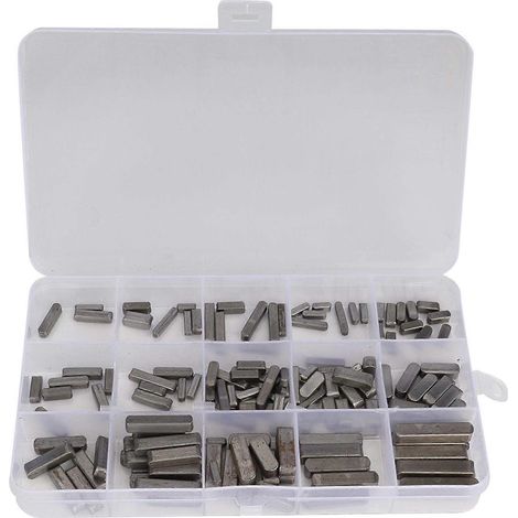 Clavettes pour arbres de transmission parallèles, clavettes à profil arrondi, jeu de clavettes pour arbres de transmission parallèles pour la fixation d'équipements 3 mm 4 mm 5 mm 6 mm (140 pièces/boî (1/5)
