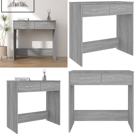 Bureau sonoma gris 80x40x75 cm bois d'ingénierie - Bureau En Bois D'ingénierie - Bureau Compact - Bureau Design - Bureau Gris - Bureau Rangement Tiroir - Home & Living (1/5)