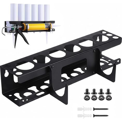 Utility Wall Mount for Cartridges Silicone Aerosol Holder with 6 Holes Caulking Tool Organizer Versatile Storage Cartridge Silicone Wall Mount for Garage Home Workshop (1/5)