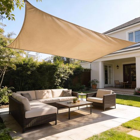 Voile d'ombrage Imperméable Rectangulaire 2x3m,Filet Rectangle 3x2m,pour Patio Terrasse Extérieur (1/4)