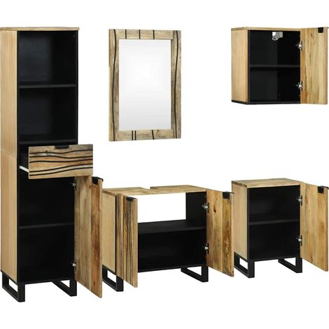 Maison Exclusive - Set di mobili per il bagno 5 pcs Marrone Legno multistrato