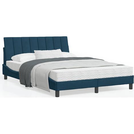 Maison Exclusive - Letto con Materasso Hanko Blu 120x200 cm in Velluto (1/5)