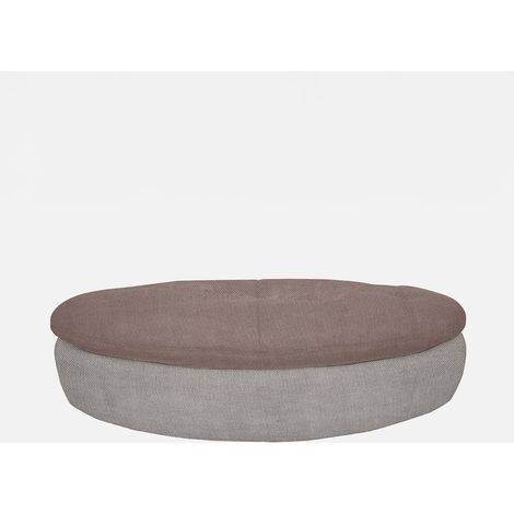 Ovaler Oversize-Pouf für Wohnzimmer, hellgrau, Design Adamello - Braun (1/4)