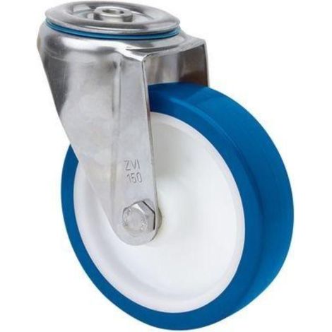 rueda giratora agujero m10 inox.20zvli80-poa poliamix blanco-poliur.azul liso