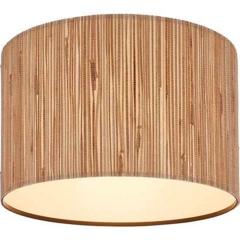 Briloner Slama Deckenlampe, Seegras Schirm, Boho-Stil, E27 Fassung, Natur, Ø35 x 28 cm