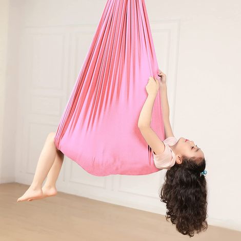 Hamaca columpio infantil, hamaca elástica de interior, columpio sensorial, ideal para la integración sensorial, terapia para el síndrome de Asperger y el autismo (azul oscuro, 150 x 280 cm) (1/5)