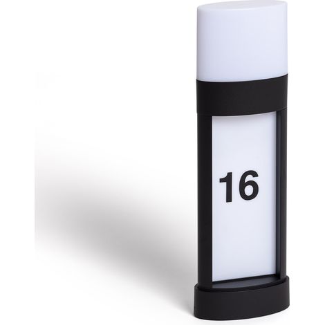 Baliza Exterior LED 10W Superficie Pie 50cm Aluminio para Numeración de Vivienda Mulham Negro (1/5)