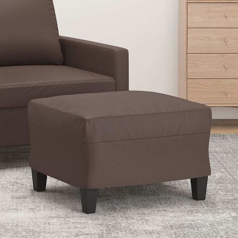 Repose-Pieds pour Salon ou Chambre - Tabouret Pouf Marron 60x50x41 cm Similicuir BV415099 - BonneVie (1/5)