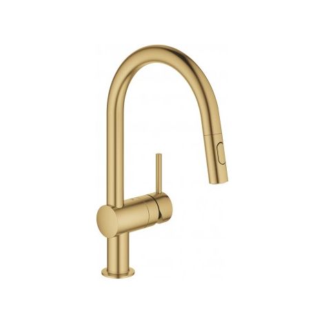 Grohe Minta - Miscelatore da lavello con doccetta estraibile, Cool Sunrise spazzolato 32321GN2