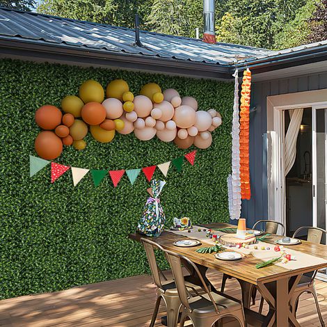 Panneaux de feuillage artificiel verts en PE avec feuilles de gardénia et attaches pour jardin et intérieur (1/5)