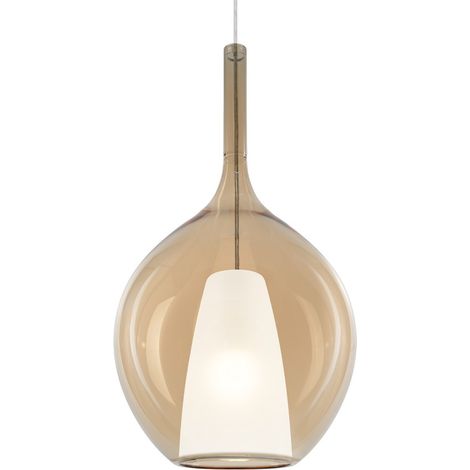 Ideal Lux KALIQUE Suspension globe en forme de dôme de 28 cm, ambre, 1 x E27 (1/2)