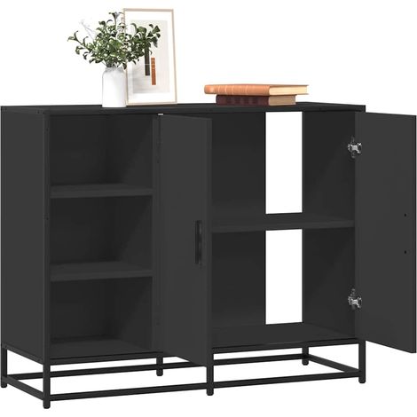 Sideboard Schwarz 92x35x76 cm Holzwerkstoff
