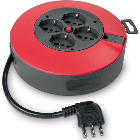 Scame avvolgicavo tris 4xp40 5m o200mm rosso antracite 710.4005